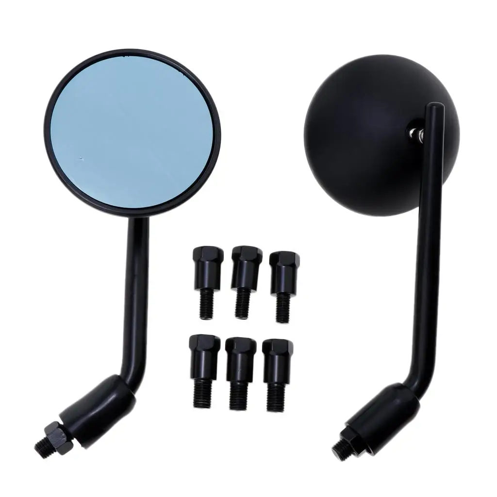 1 Pair 7/8 inch Handle Bar End Rearview Mirrors for ATV Scooter Motorcycle 8mm/10mm