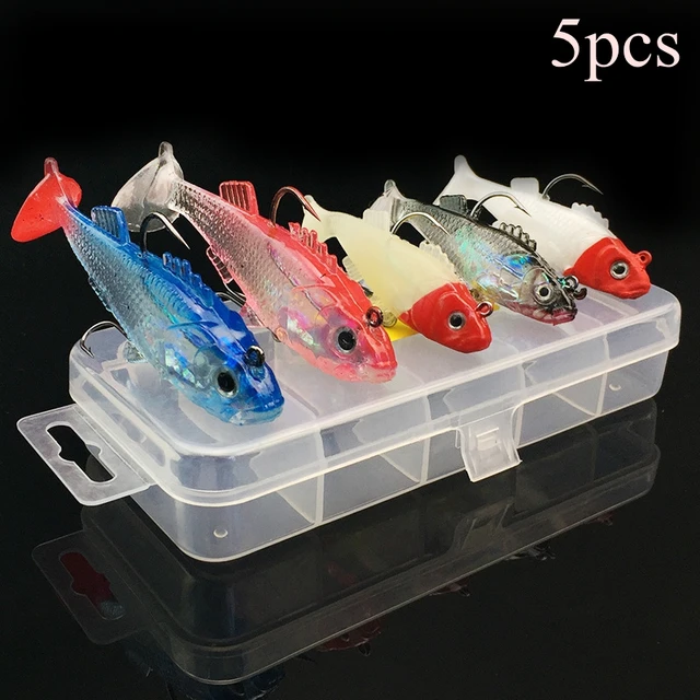 5 Colorful Soft Lure Suit Kit 8g / 15g Artificial Bait Silicone Fishing  Lures with Luminous Lure Life Like 3D Eyes - AliExpress