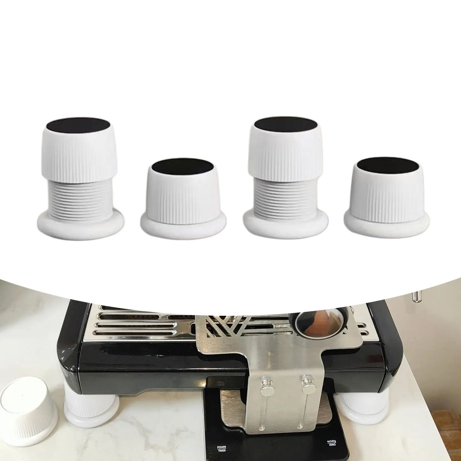 4x Heighten Plastic Isolation Feet Vibration Reduction Anti Vibration Pads Support Protects Pedestals for Espresso Machine