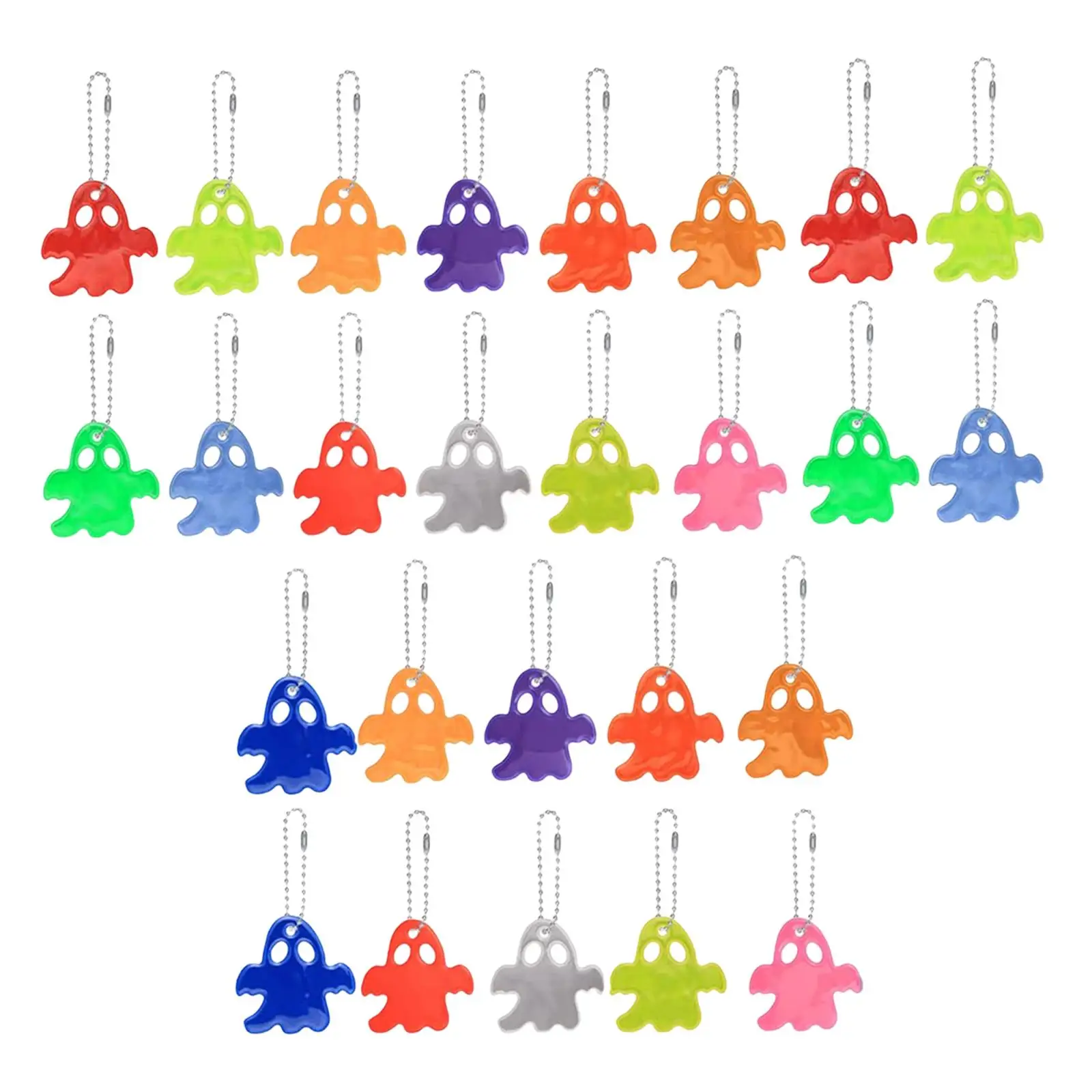 26x Safety Reflector Pendants Shape Tags Children Hanging Decoration for Running Rucksack Clothing Walking Backpack