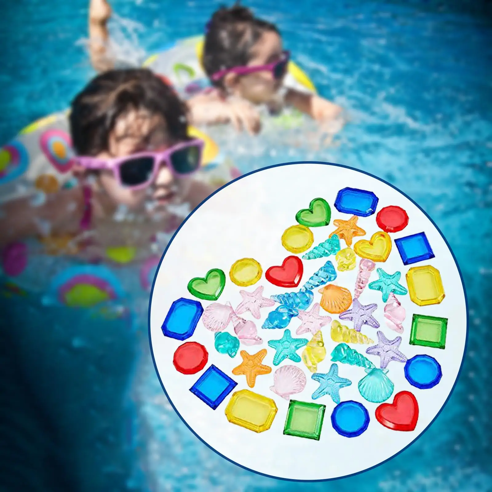 Multipurpose Dive Throw Toy Set Acrylic Motor Skill Game Gifts Decoration for Swimming Pool Learning Activities Preschool Beach