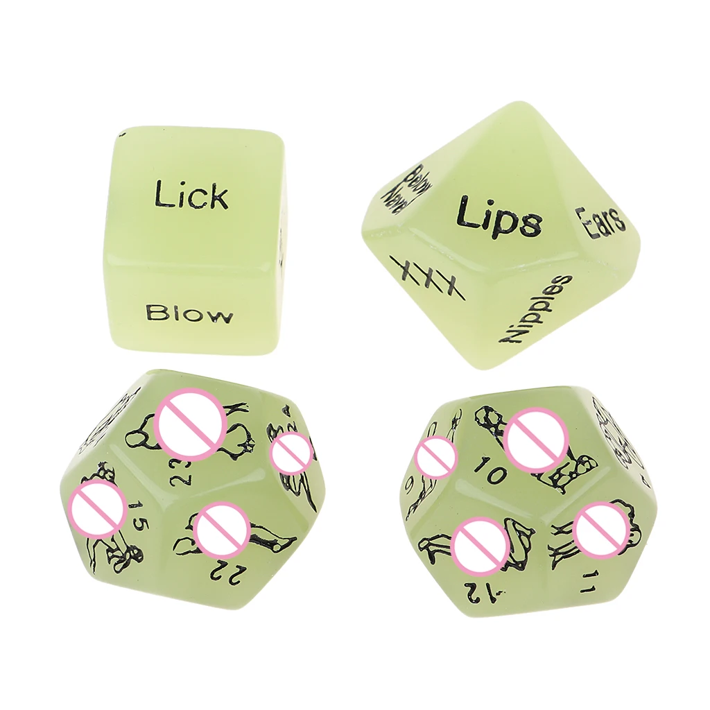 4Pcs Position Dice D12 D10 D6 for Glow Night Play Toy