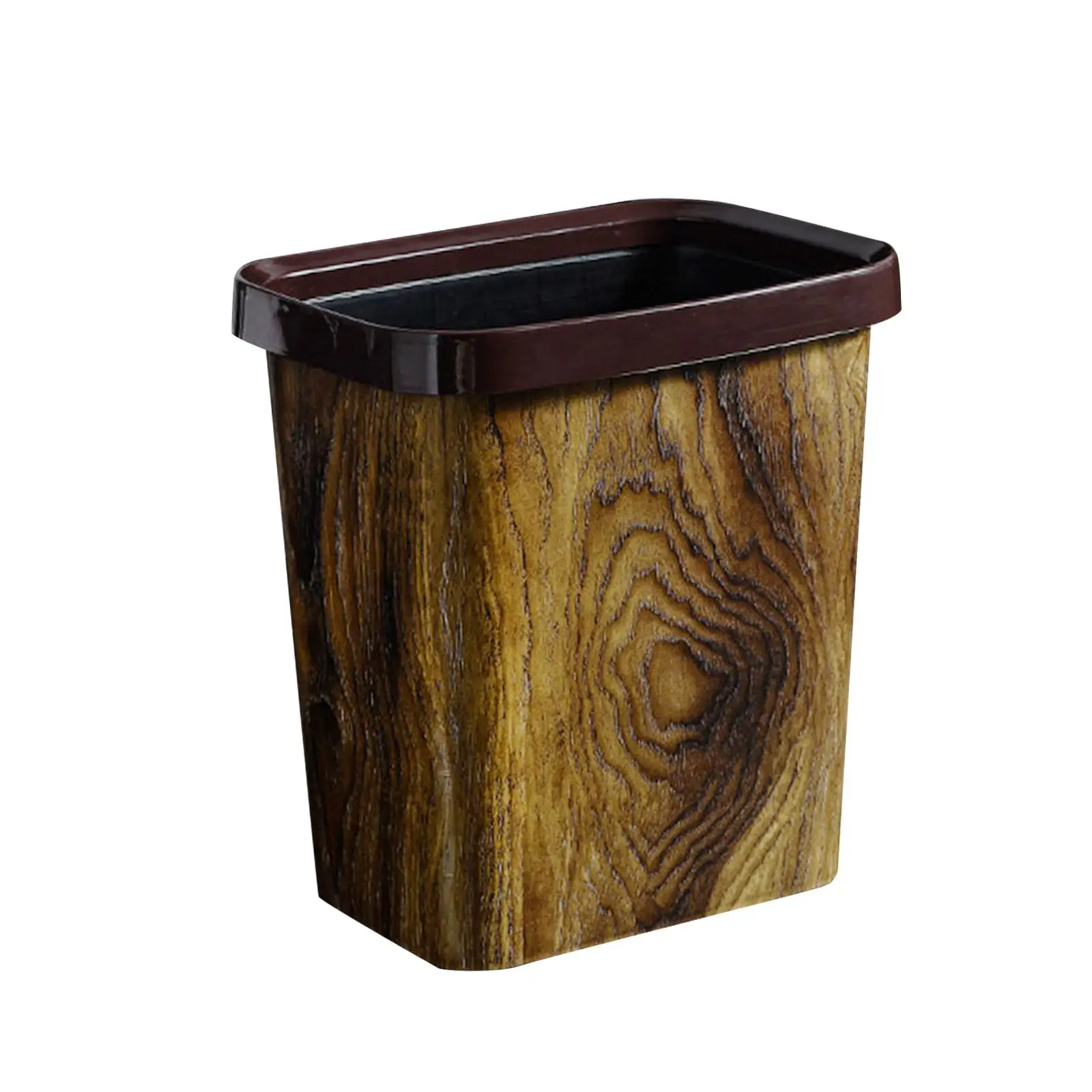 Waste Bin Decorative Waste Dustbin Imitation Wood Grain for Living Room Home