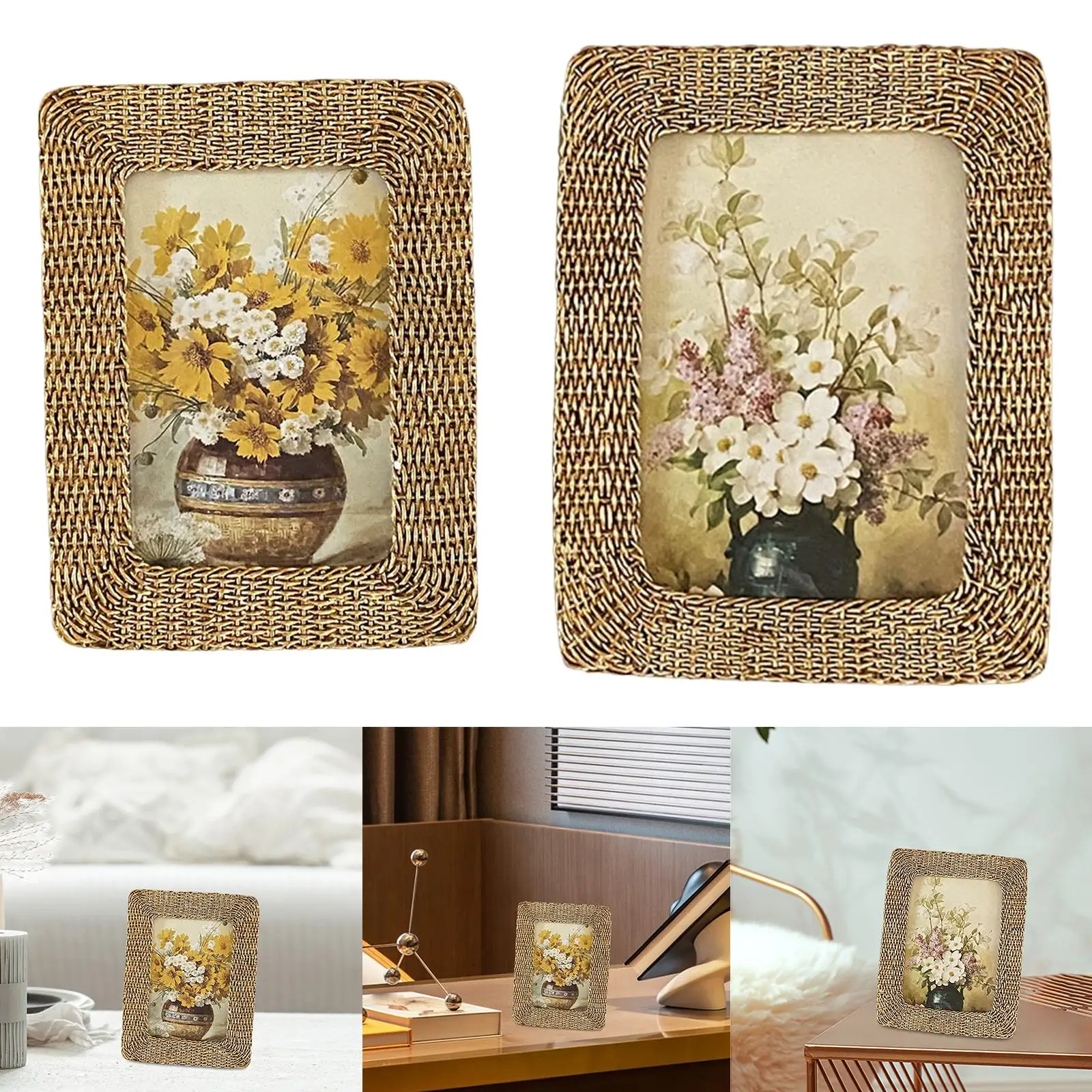 Ornate Photo Frame Display Holder Stand Tabletop Picture Frame Home Decoration