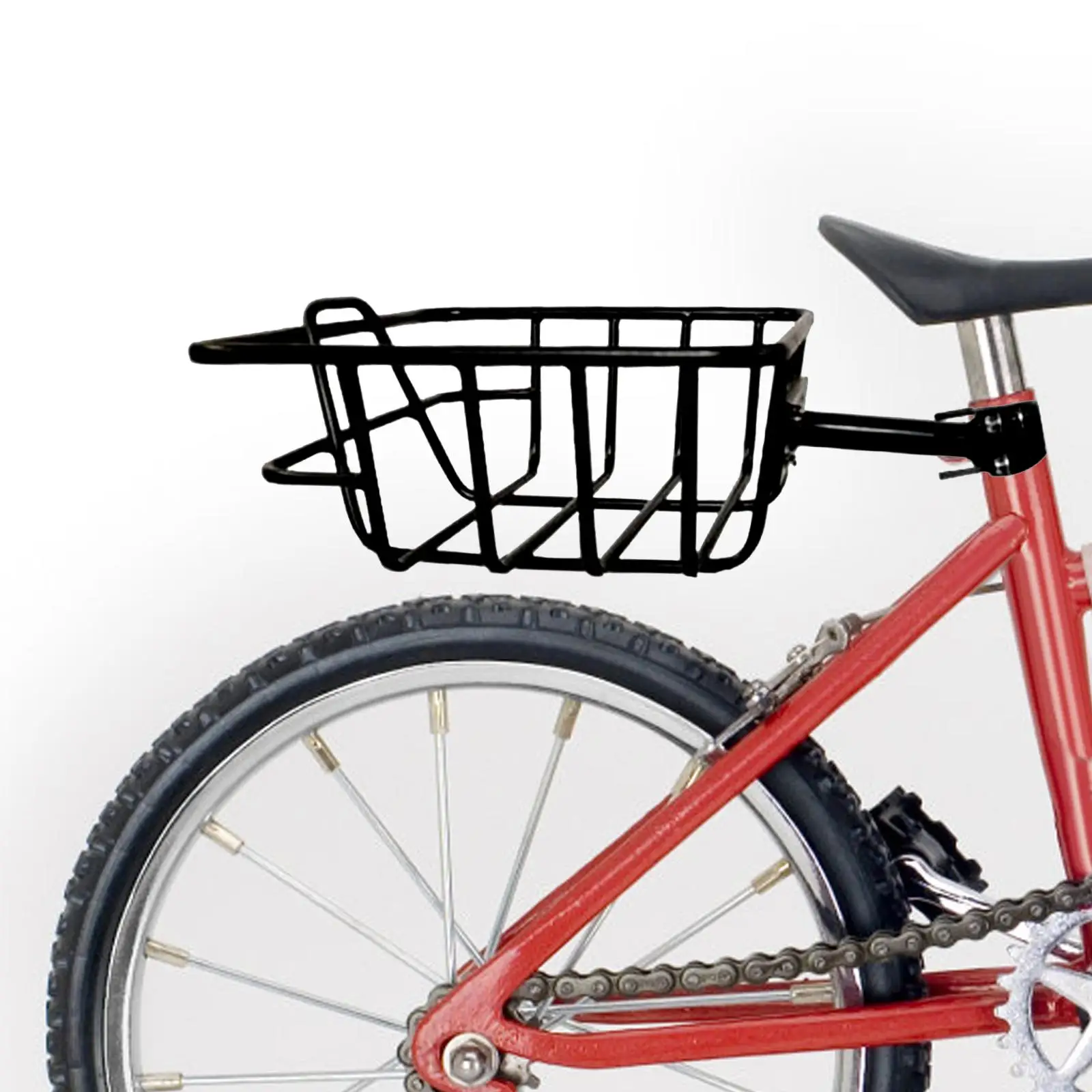Rear Bike Basket Storage Black Durable Bicycle Cargo Rack for Kid Folding Bikes Hiking Biking Most Rear Bike Racks Camping