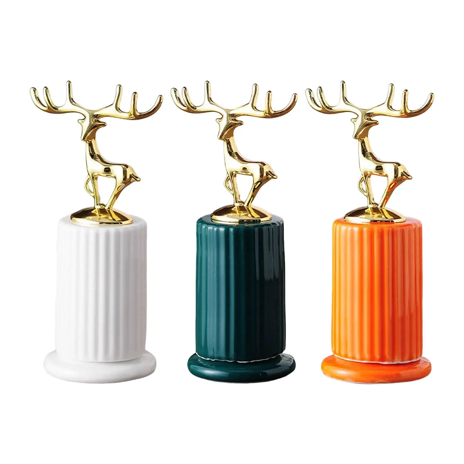 Toothpick Holder Storage Container Deer Figures for Living Room Kitchen Cafe