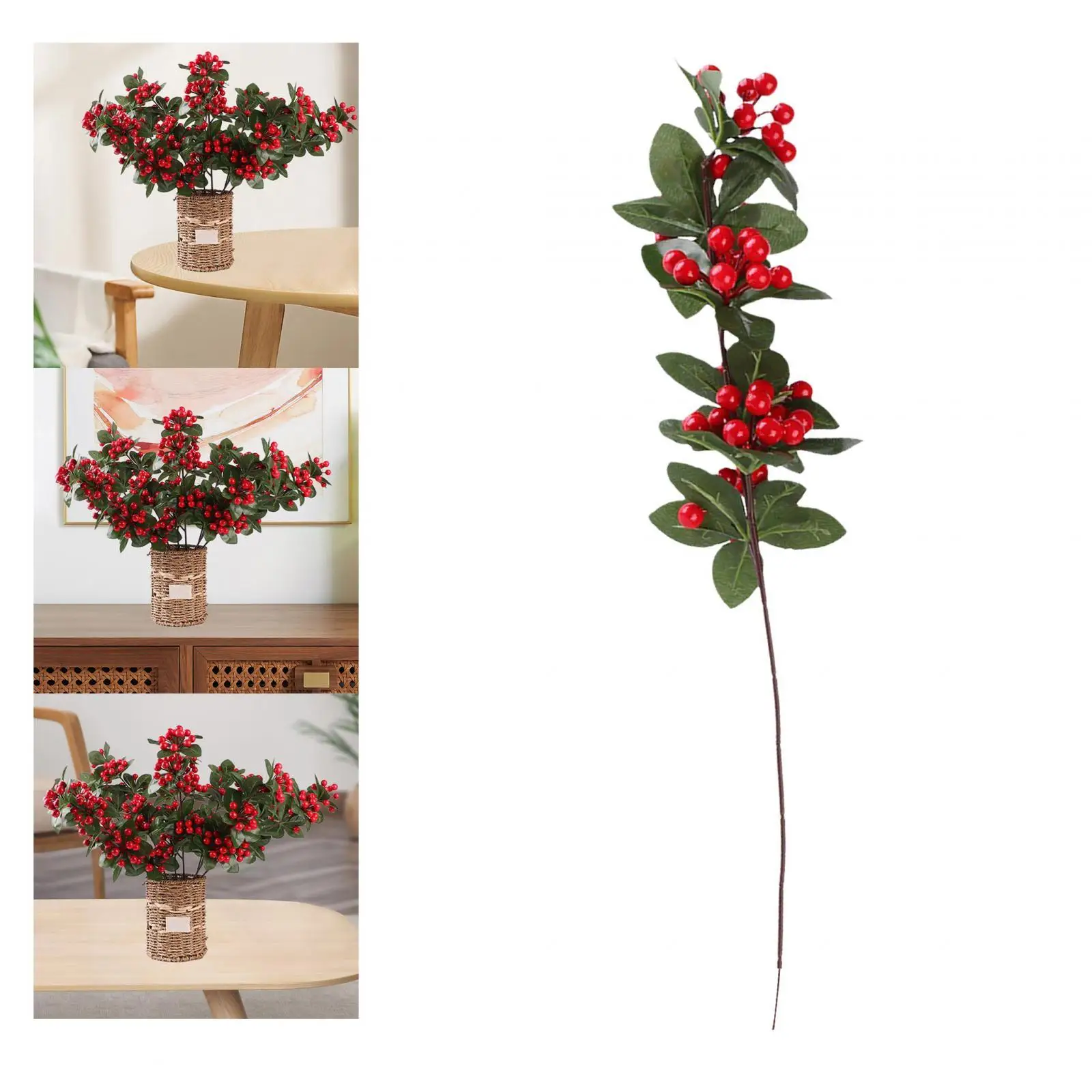 Christmas Berry Picking Berry Branches Home Decor Christmas Berry Twig Stem for Holiday Wreath Christmas Office Decoration