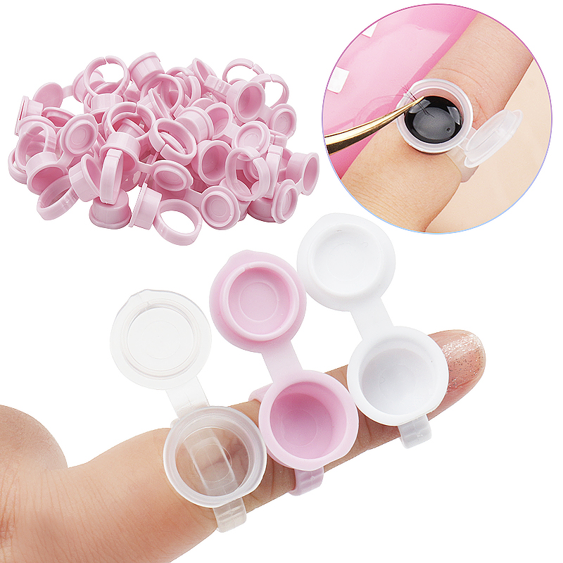 Best of 50 Pcs Tattoo Pigment Ink Ring Cups Eyelash Extension Glue Holder Container With Lid Cover Cap Permanent Makeup Tools Reviews & Tips