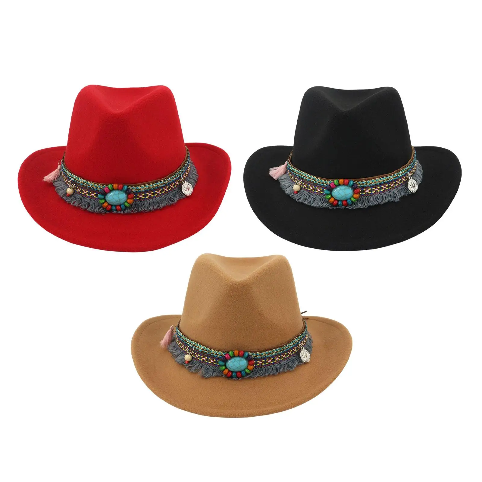 Classic Unisex Adult Western Cowboy Hat Fedoras Caps Panama Hat for Party