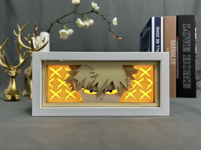 Anime Light Box Black Clover Asta Eye Face Lamp for Bedroom Decor Lightbox  3d