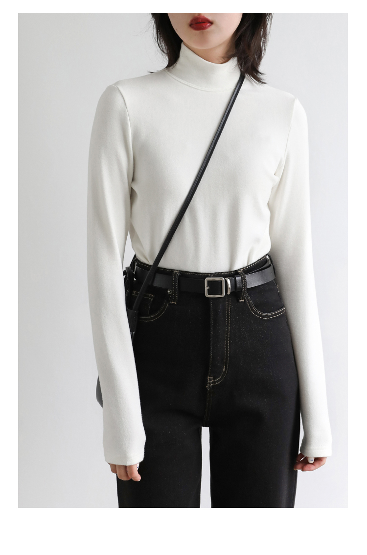 CHIC VEN Women Sweatshirt Turtleneck Pullovers Casual Solid Dralon Warm Bottom Blouse Office Lady Tops Autumn Winter 2023