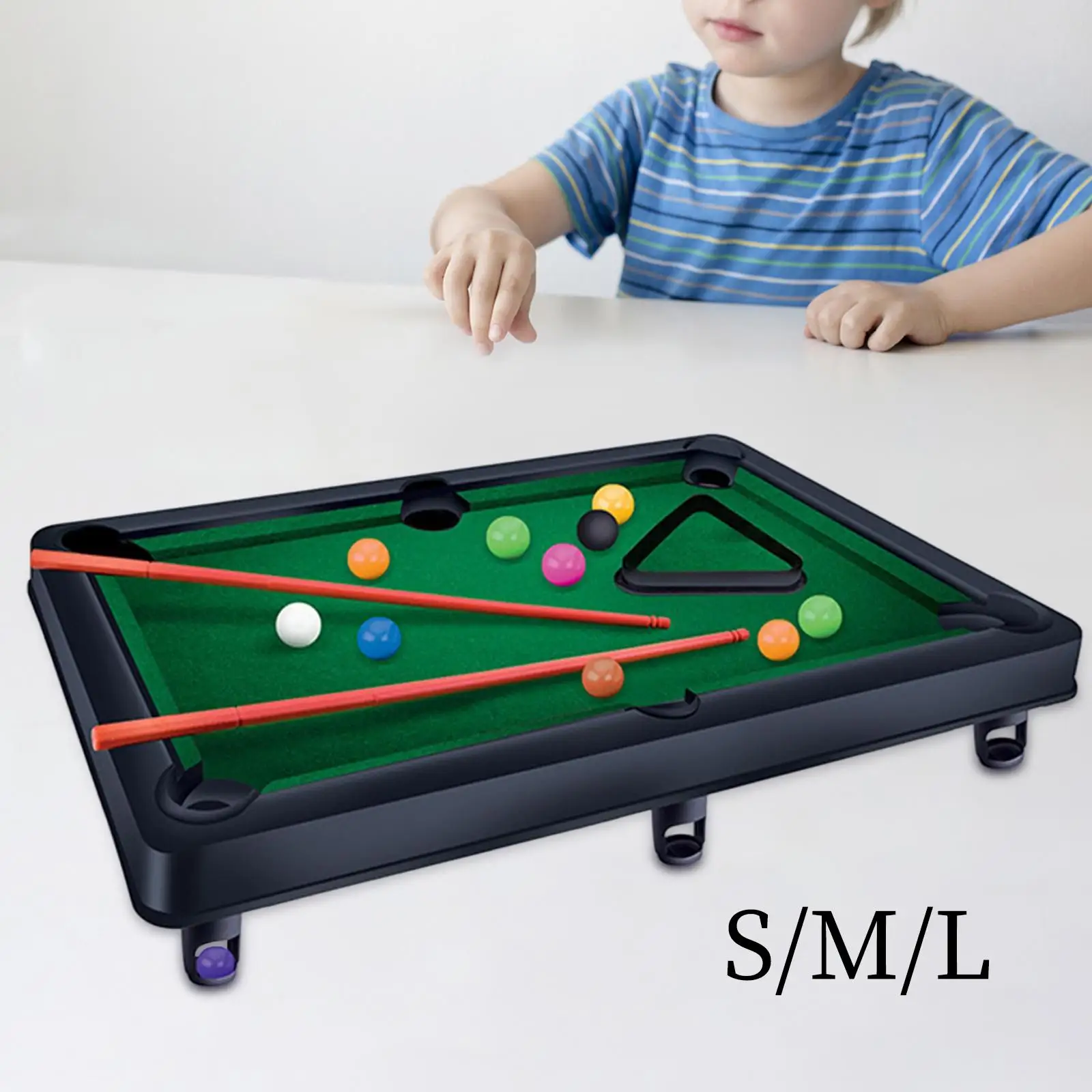 Mini Tabletop Pool Set Billiards Game Tabletop Pool Table Game Set with Game Balls for Desk Living Room Playroom Party Office