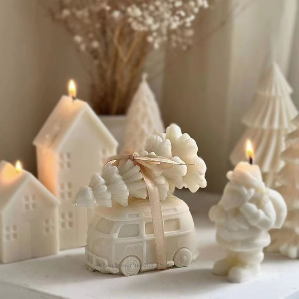 Description Picture 3 of itemVintage Retro Mini Car Candle Molds DIY Cartoon Car Scented Candle Making Handmade Creative Soap Van Candle Silicone Mold Decor