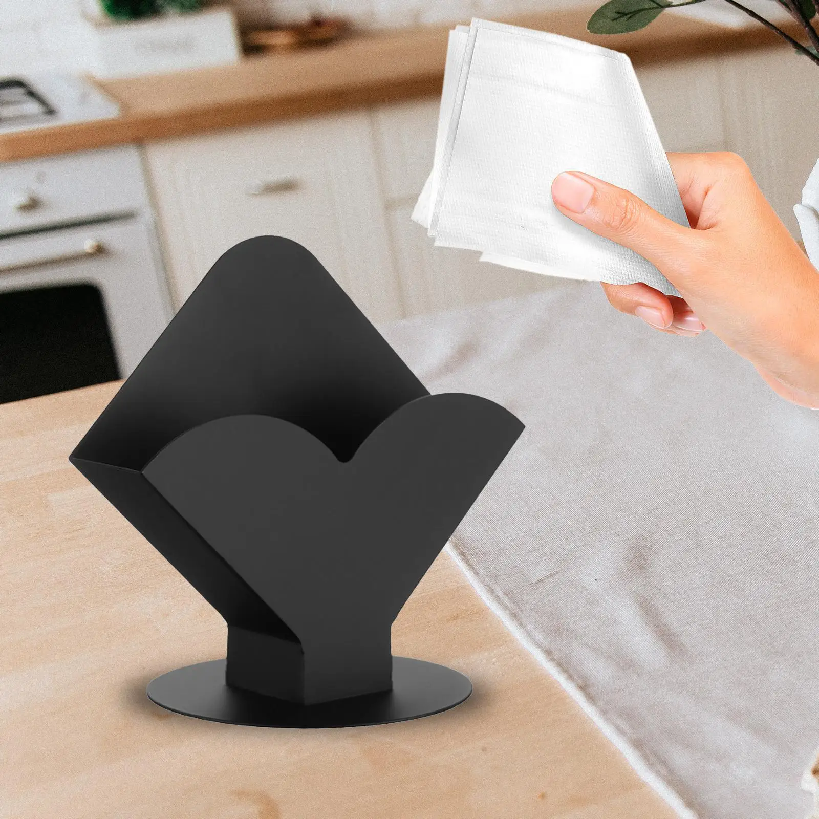 Vertical Napkin Holder Letters Cards Towel Tabletop Napkin Holder Stainless Steel Napkin Holder for Kitchen Home Bedroom Hotel