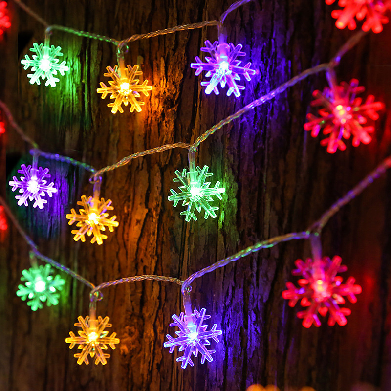 Christmas Snowflake String Lights LED Fairy Lights USB/Battery Powered Garland 2024 New Year's Wedding Party Xmas Decorations