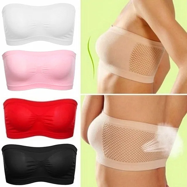 Lace Push Up Invisible Bra Women Adhesive Strapless Backless Solid