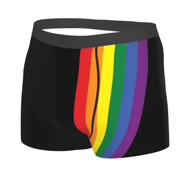 Gay Homosexual Lesbian Rainbow Lips Men's Underwear Soft Low Rise Briefs  Stretch Trunks Underpants