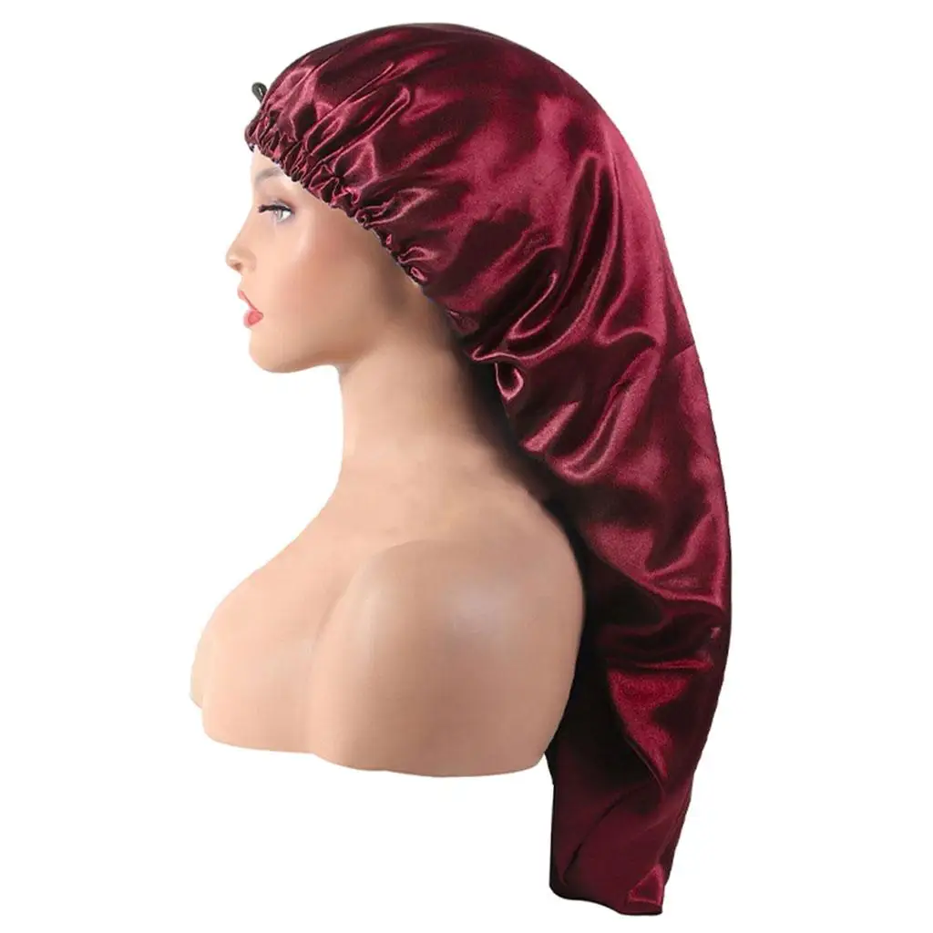 Smooth Night Sleeping Caps Elastic Soft Long for Hair Care Curly Hair Women