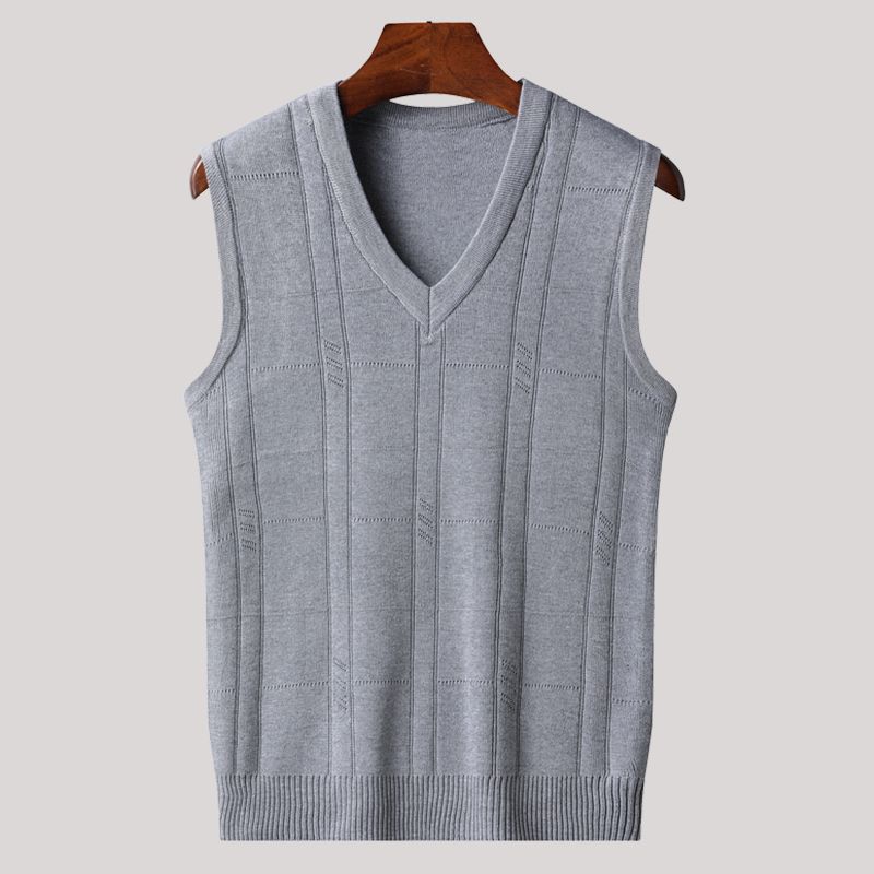 Description Picture 2 of item2023 High Quality New Autumn Fashion Brand Knit Sleeveless Vest Pullover Mens Casual Sweaters Designer Woolen Mans Clothes A109