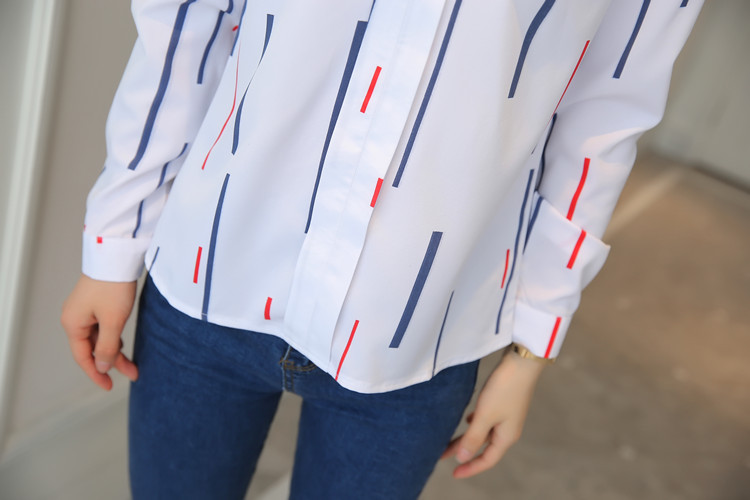 Title 15, Stripe White Women Shirt Korean Fashion Women