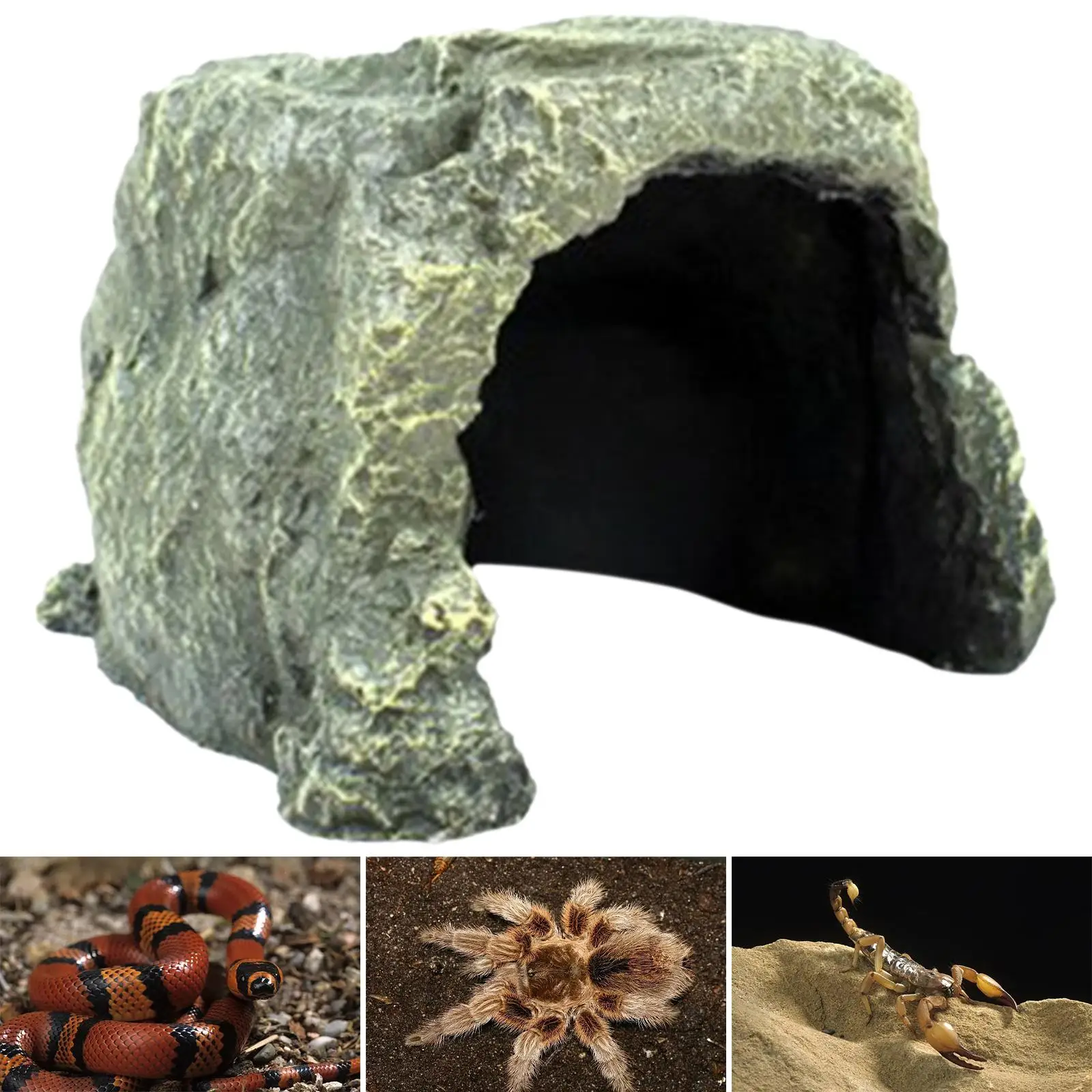 Reptile Hideout Cave Landscape Ornament Hide Habitat Shelter for Spiders