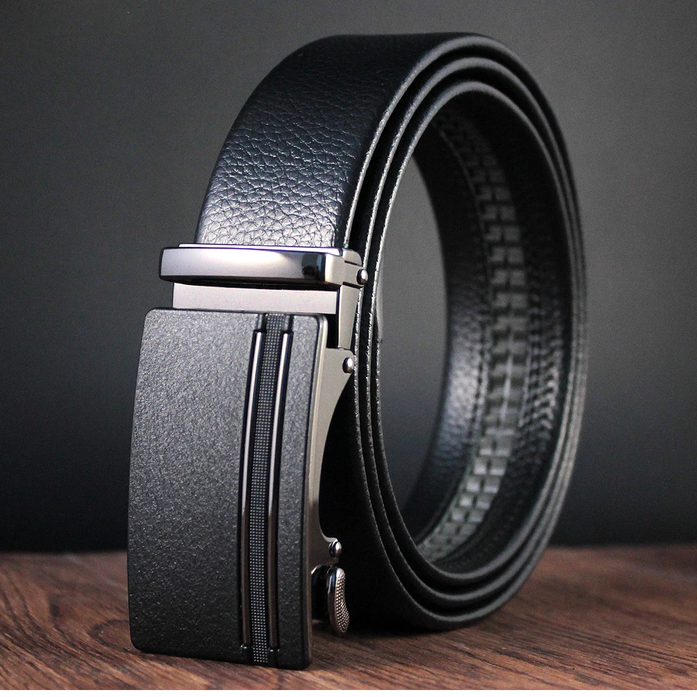 Title 17, Men Belts Automatic Buckle Belt Genune Leather ...