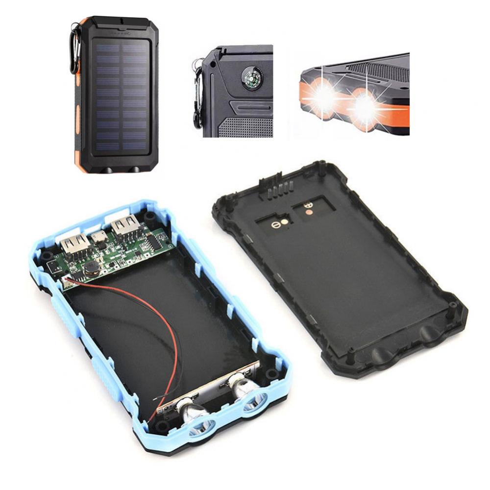 Description Picture 3 of itemSolar Panel Power Bank Case Dual USB SOS Light Flashing Light Compass Bank Power Case Battery Charger External Box Flashlight