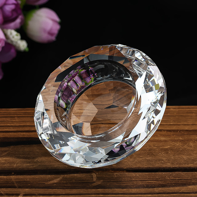 Crystal Diamond Candle Rings Crystal Glass Tealight Candle Holder