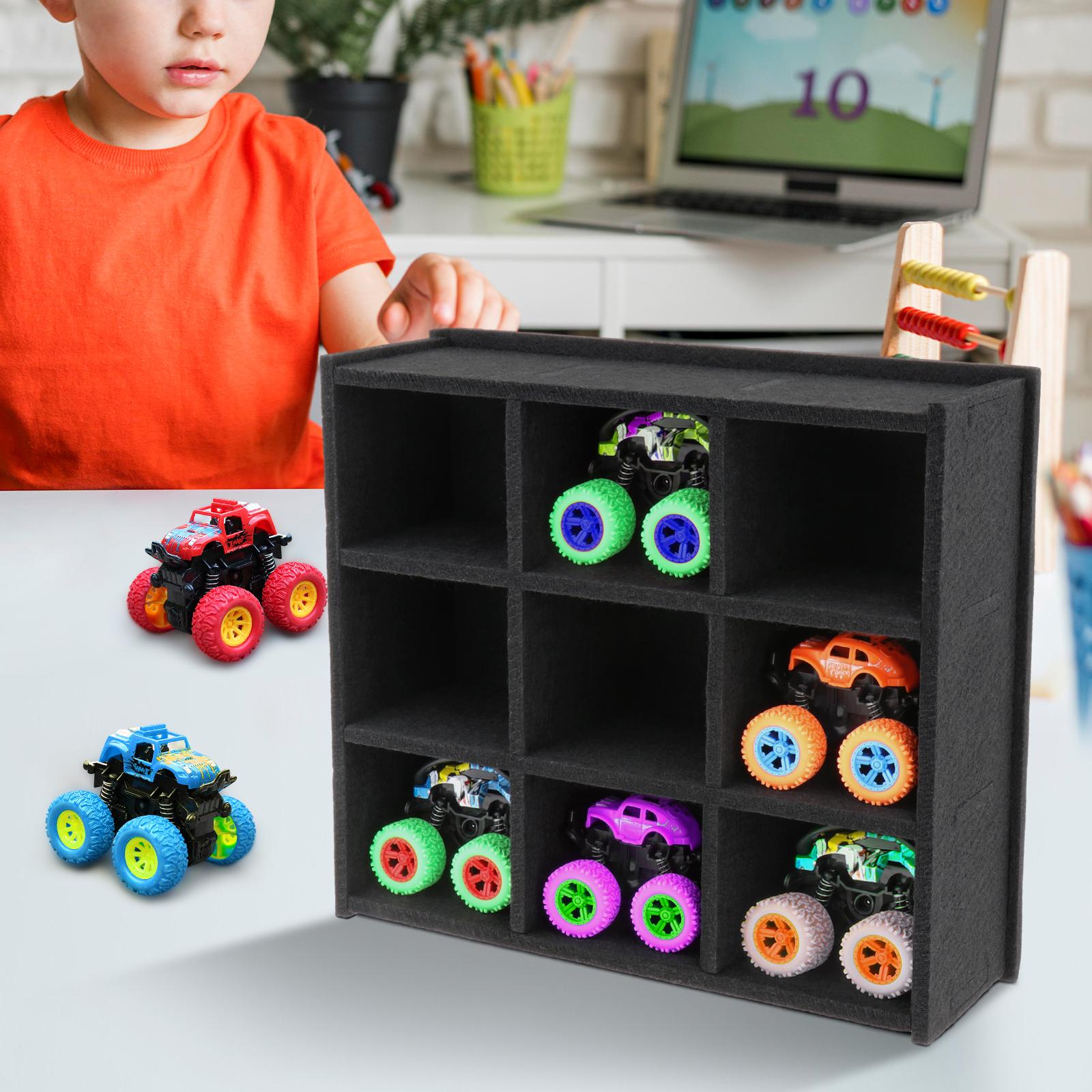 1:64 Scale Toy Trucks Door Wall Mounted Storage Case Black Color Felt Material for Displaying Convenient Accessory