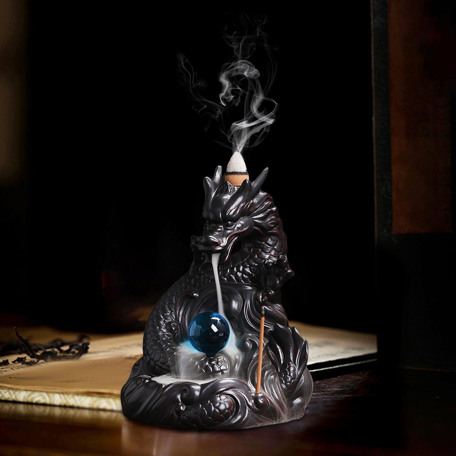 Dragon Backflow Incense Burner Incense Holder Censer for Table Home Decoration