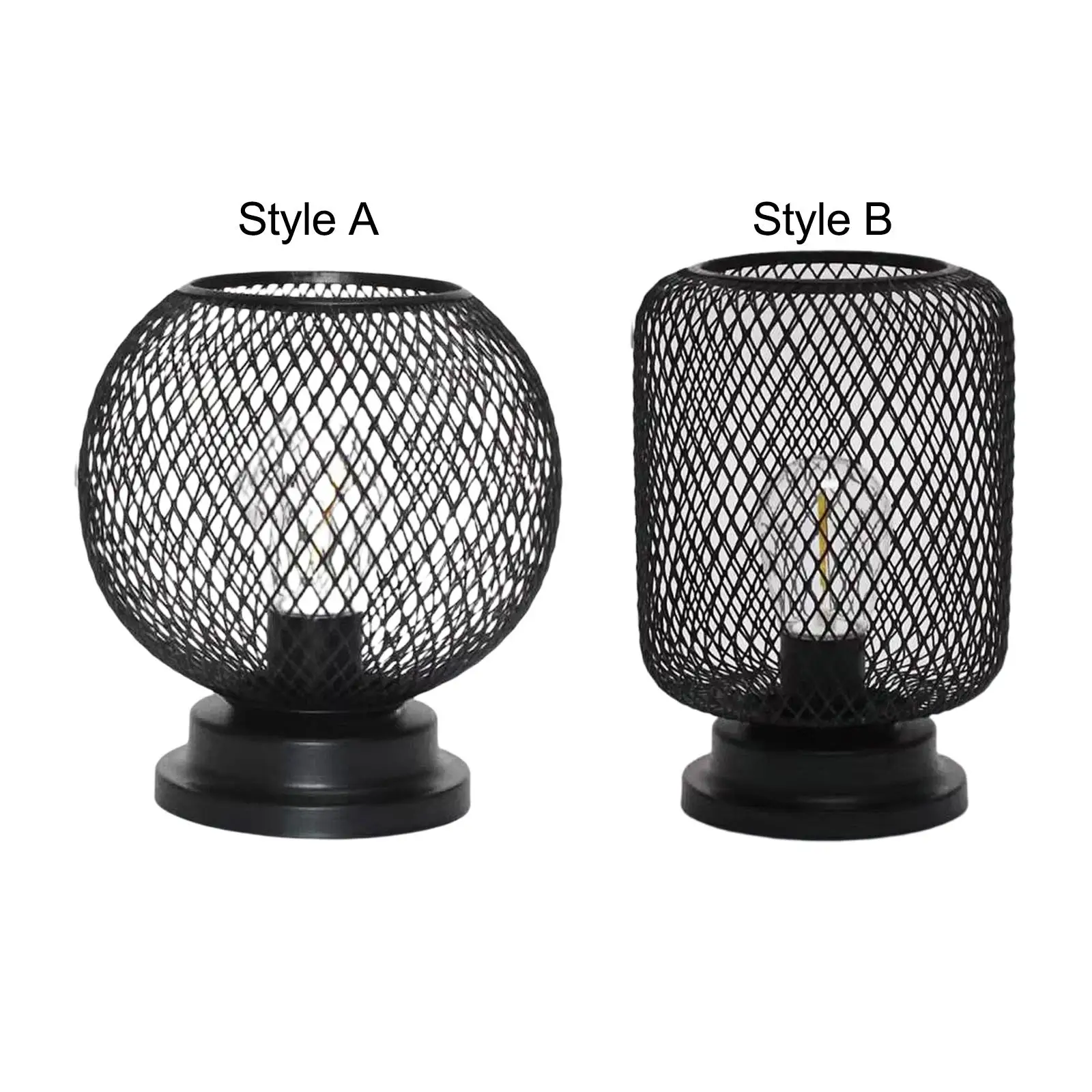 Desk Table Lamp Metal Wire Basket Cage Antique NightStand Lamp Vintage Table Lamp for Reading Living Room House NightStand Home