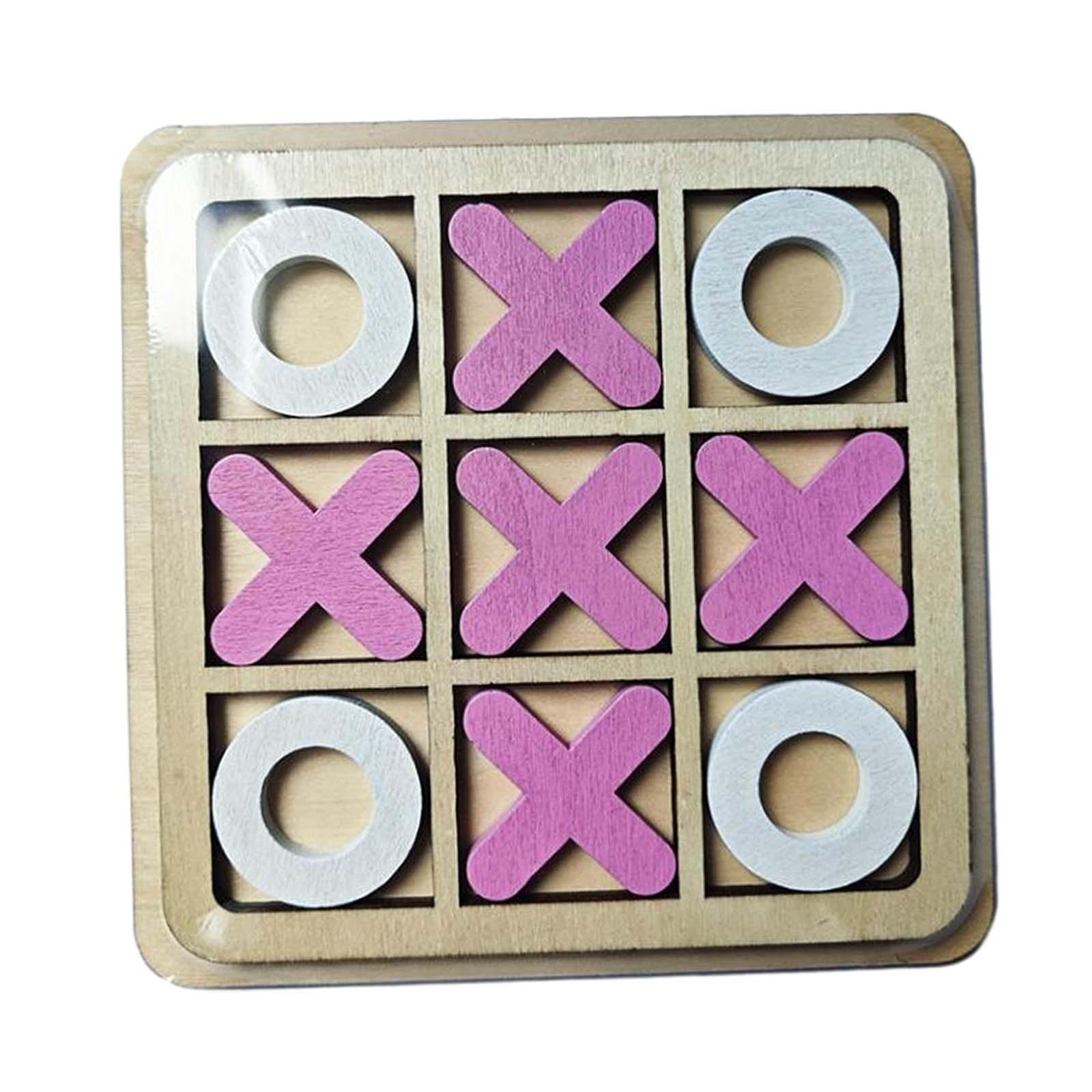 Wood Tic TAC Toe Game Set Parent Child Interaction Brain Teaser