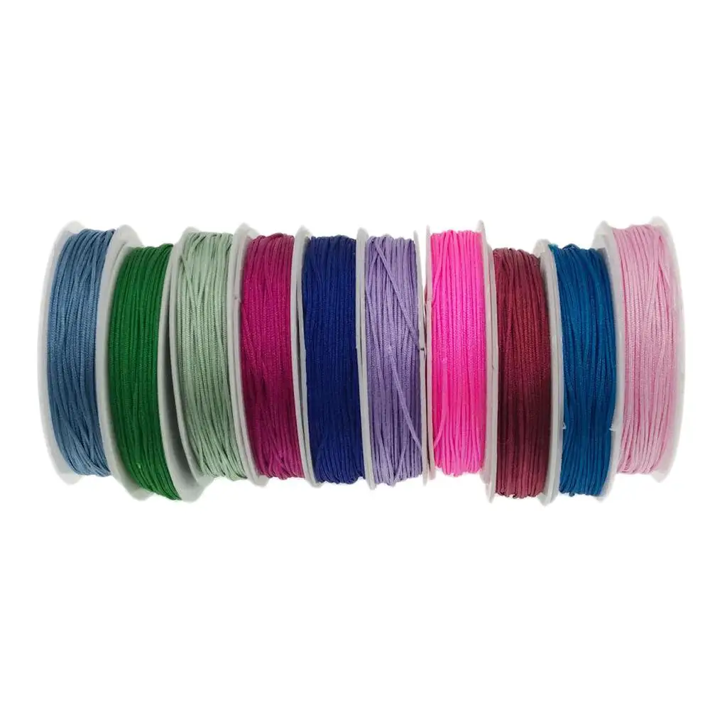 10 Pack 0.8mm Beading String Knotting Cord, Chinese Knotting Cord Nylon Thread Beading Cord