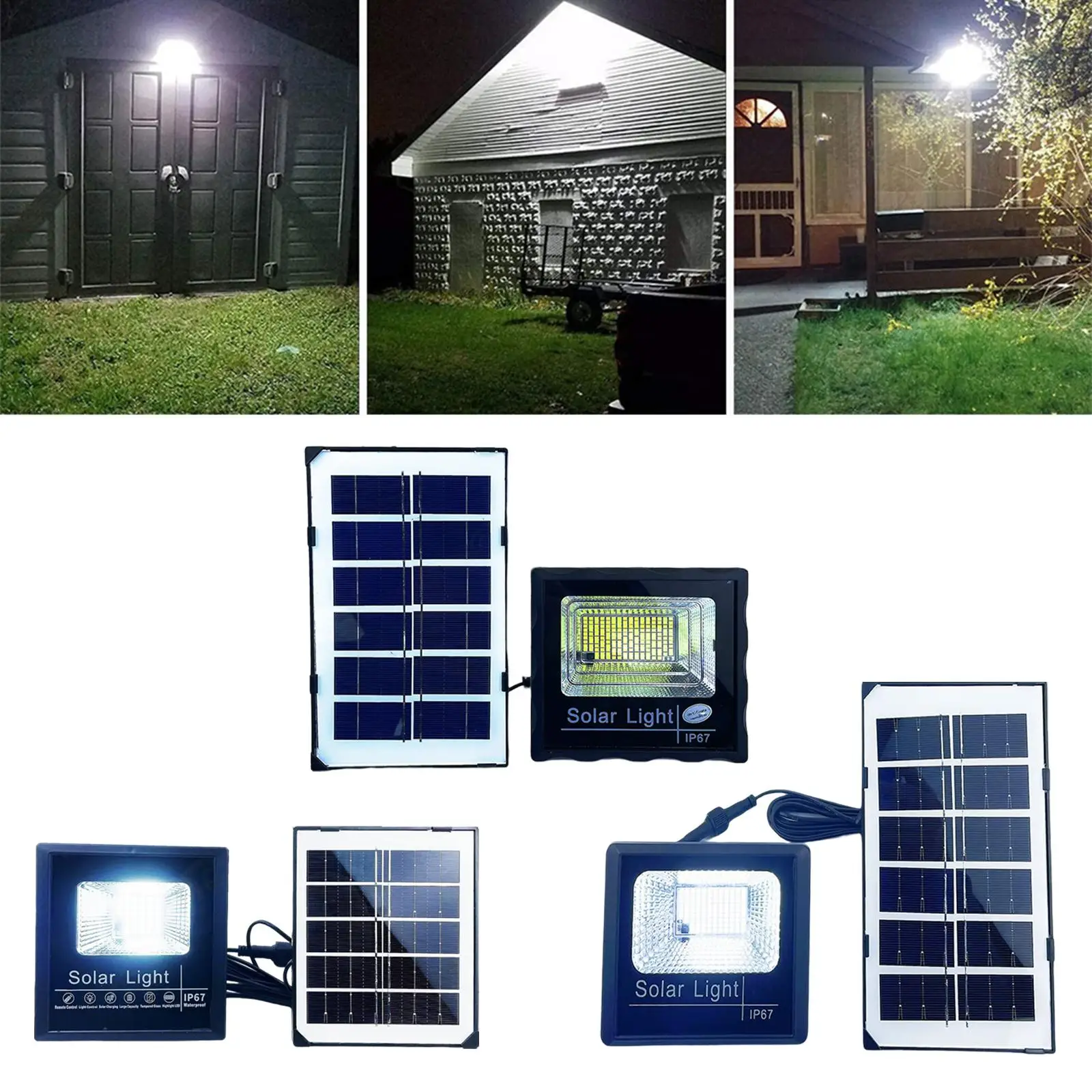 Solar Light IP67 Waterproof Motion Sensor Outdoor Wall Lamp for Garden Yard Garage Street