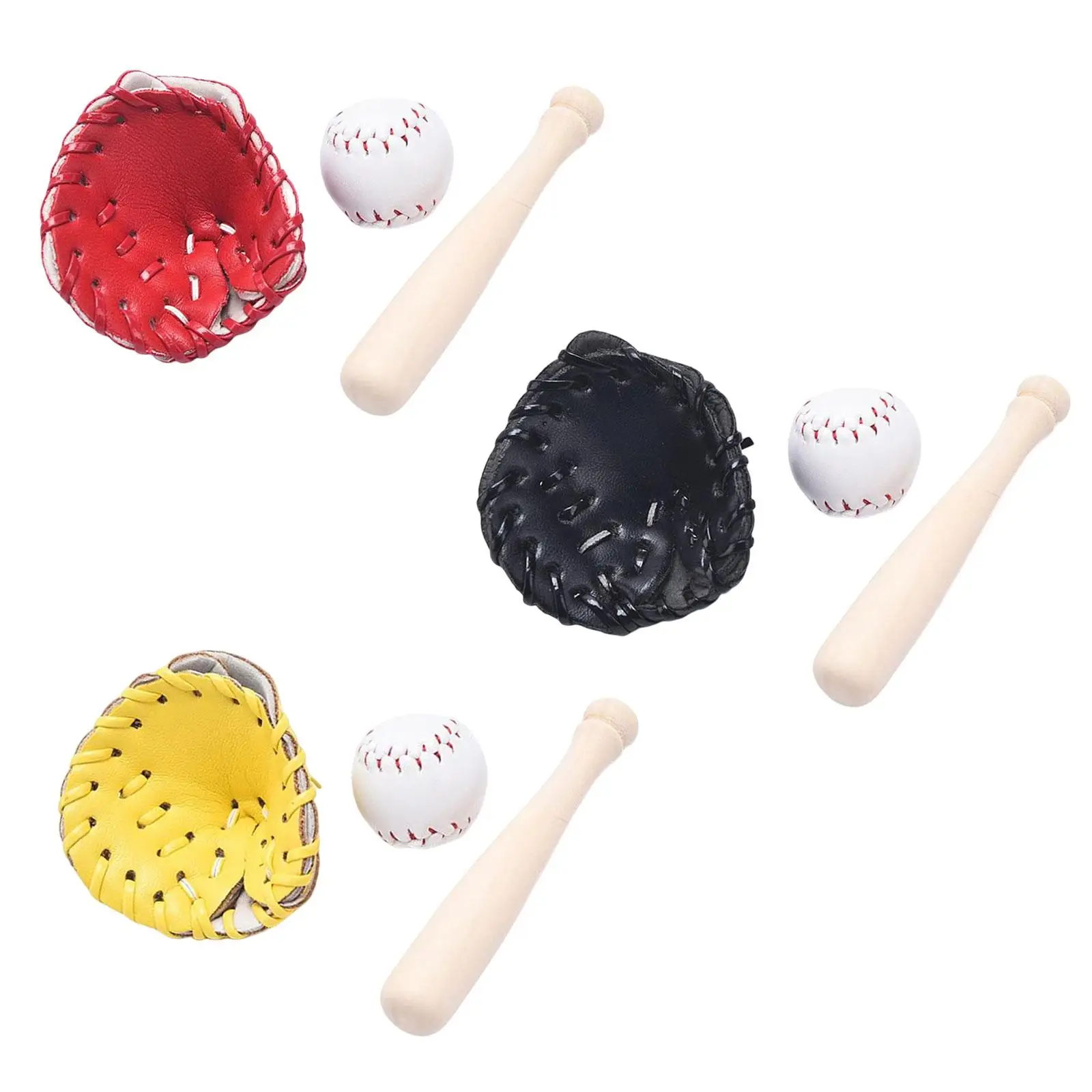 Miniature Baseball Pole Glove Model for 1/6 1/12 Dollhouse DIY Accessories