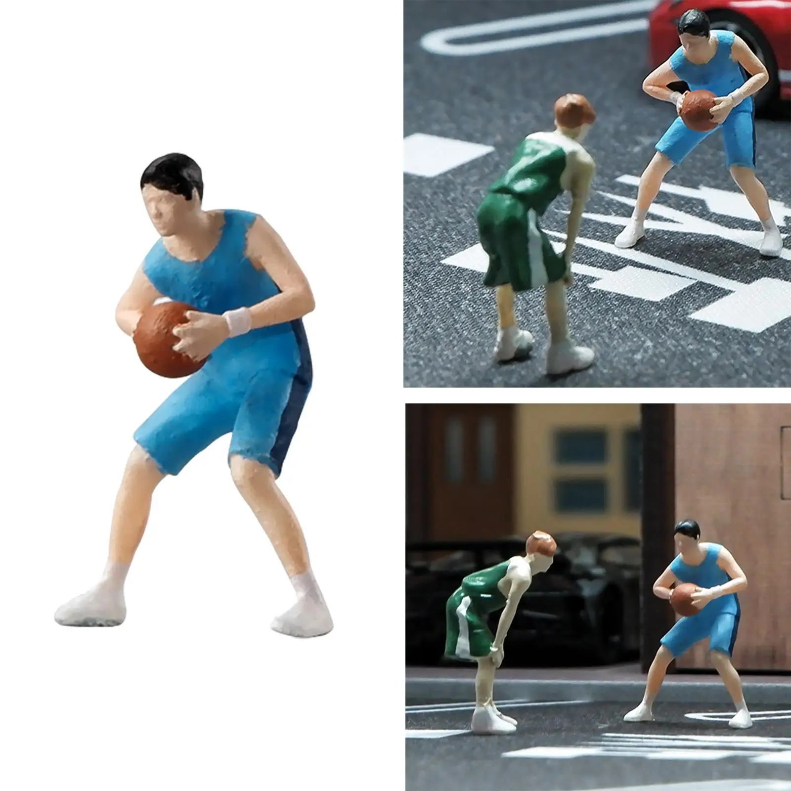 1:64 People Figures Desk Decoration Basketball Boy Figures for Miniature Scene Diorama Dollhouse Photography Props Decoration