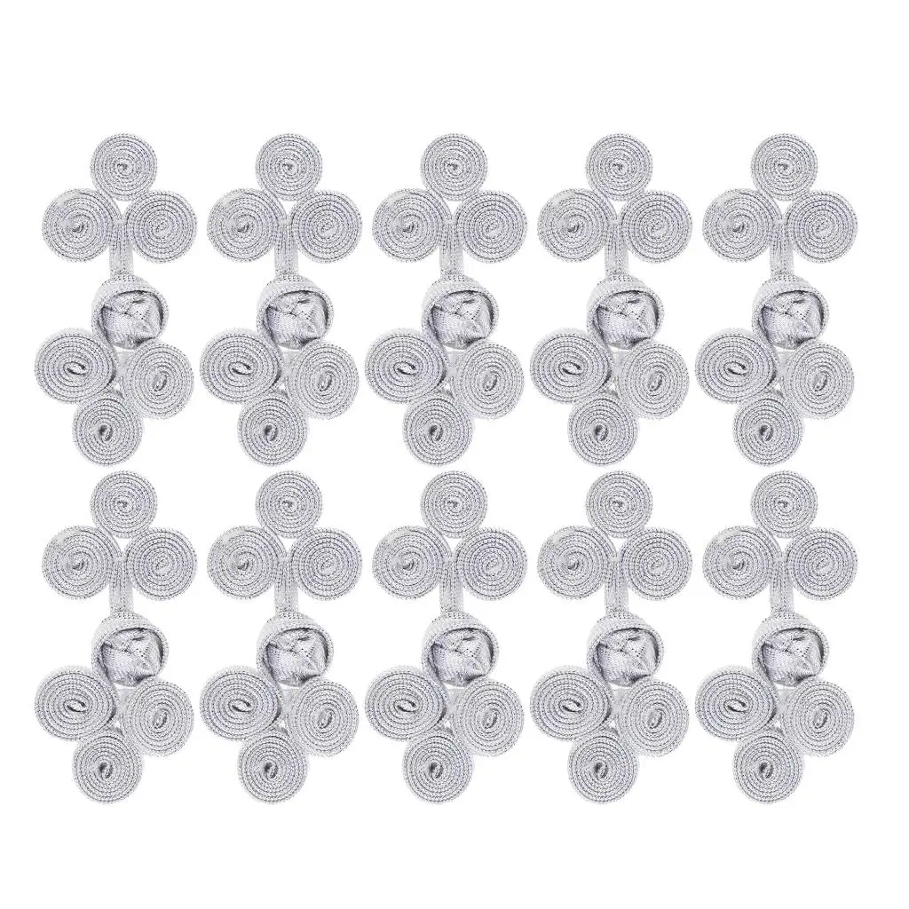 10 Sets Assorted Color Chinese  Closure Buttons Fastener for DIY Sewing Casual Coats Cheongsam Wear