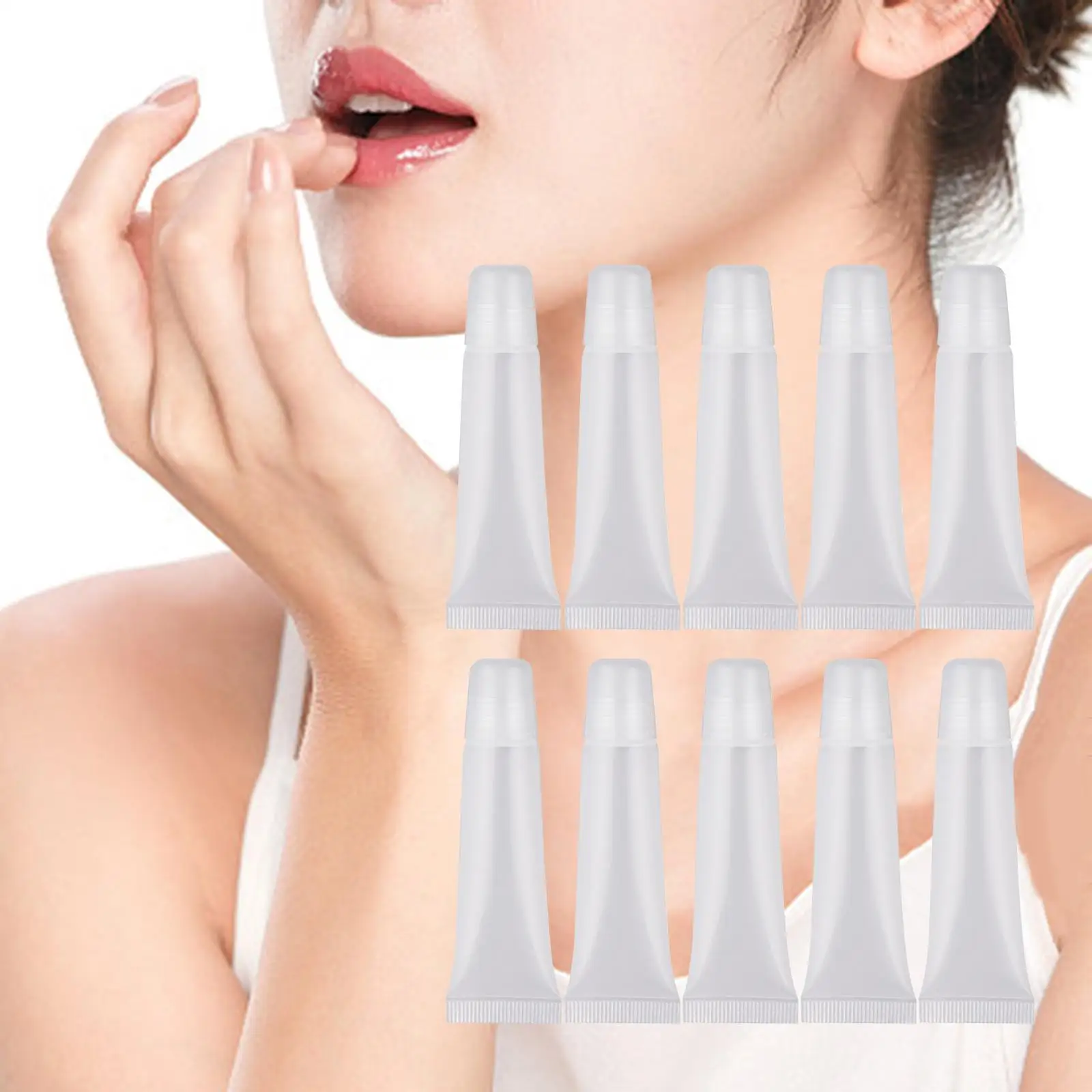 10x  Tubes  Tubes Empty Soft with Caps Portable Dispenser for DIY Lipgloss Base Travel Toiletries