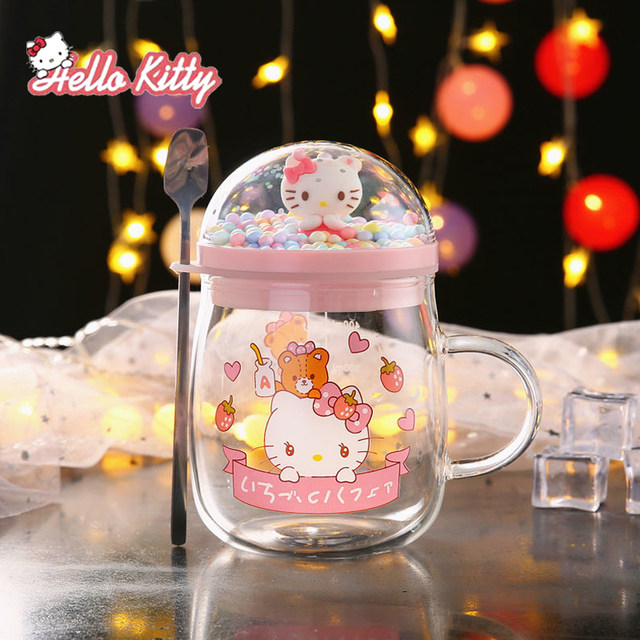 Floral Hello Kitty Glass Cup – Enchenté Designs