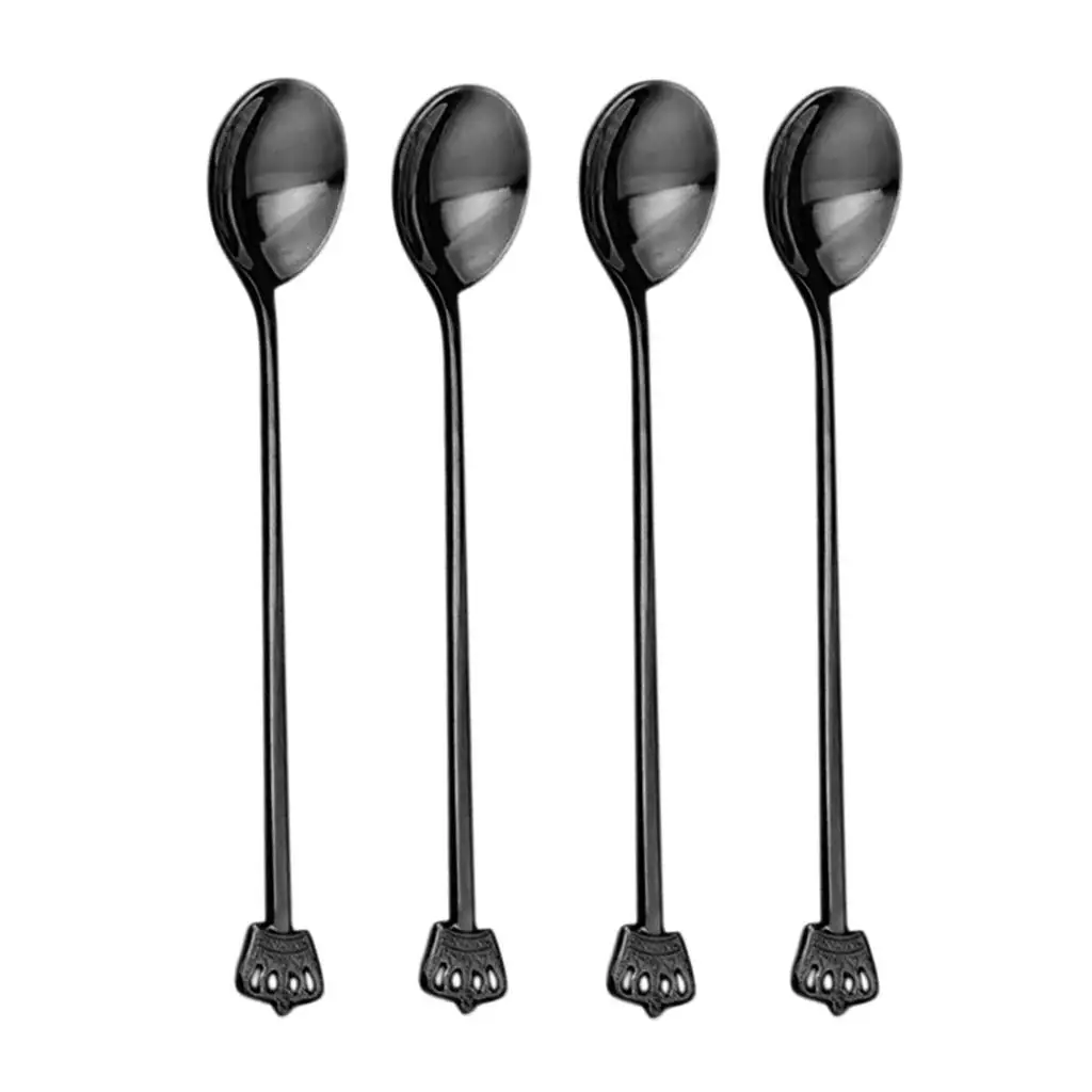 4pcs Stainless Steel Rice Spoon/Soup Spoon/Coffee Spoon-Long-handled