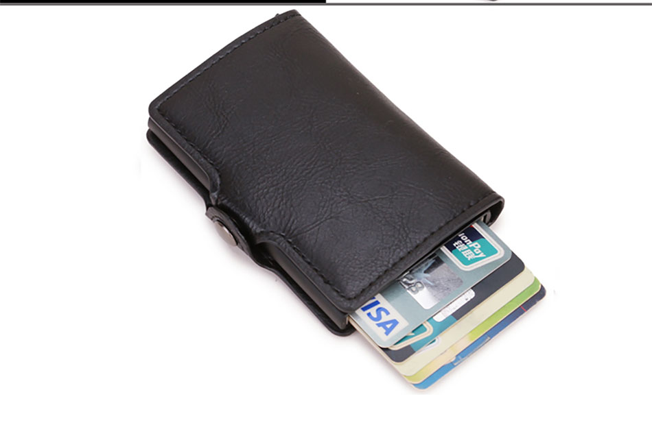 Carbon Fiber RFID Blocking Leather Wallet - Mens Credit Card Holder Case