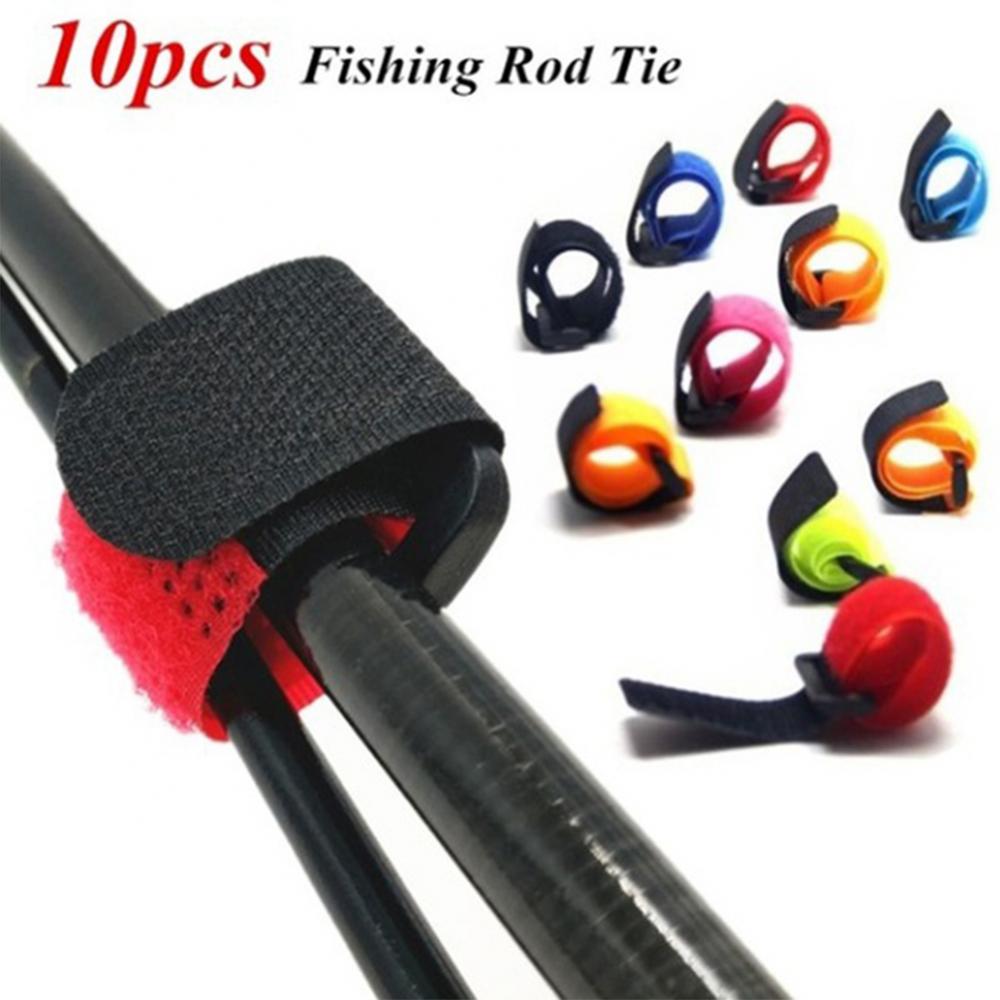 Description Picture 3 of item10Pcs Fishing Rod Tie Holders Straps Belts Suspenders Fastener Hook Loop Cable Cord Magic Tape Bands Belt Straps Fish Tools
