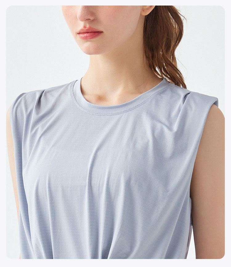 Leichtes Sport-Tanktop für Damen – atmungsaktives, ärmelloses Yoga-Workout-T-Shirt für Fitness – Detail 2
