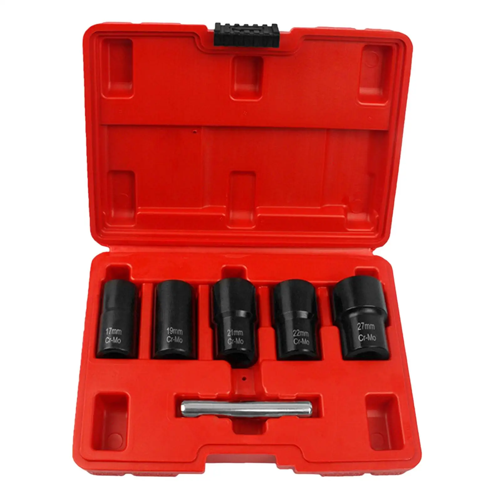 6Pcs Socket Wrench Set Deep Sockets 17mm-27mm 6 Point for 1/2
