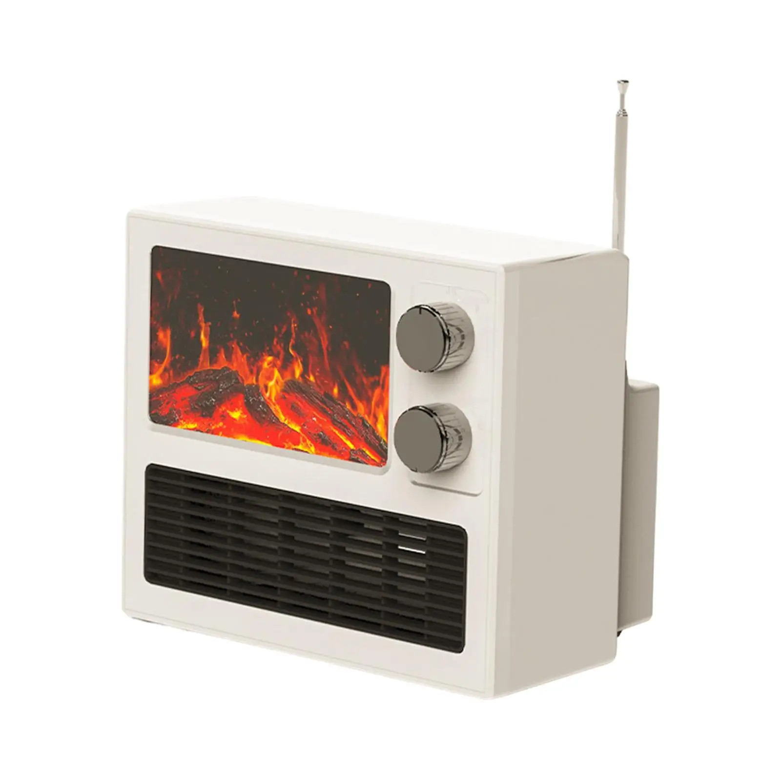 Small Electric Fireplace Freestanding Quiet with Flame Effect 1000W Space Heater for Office Dormitory Apartment Farmhouse Home