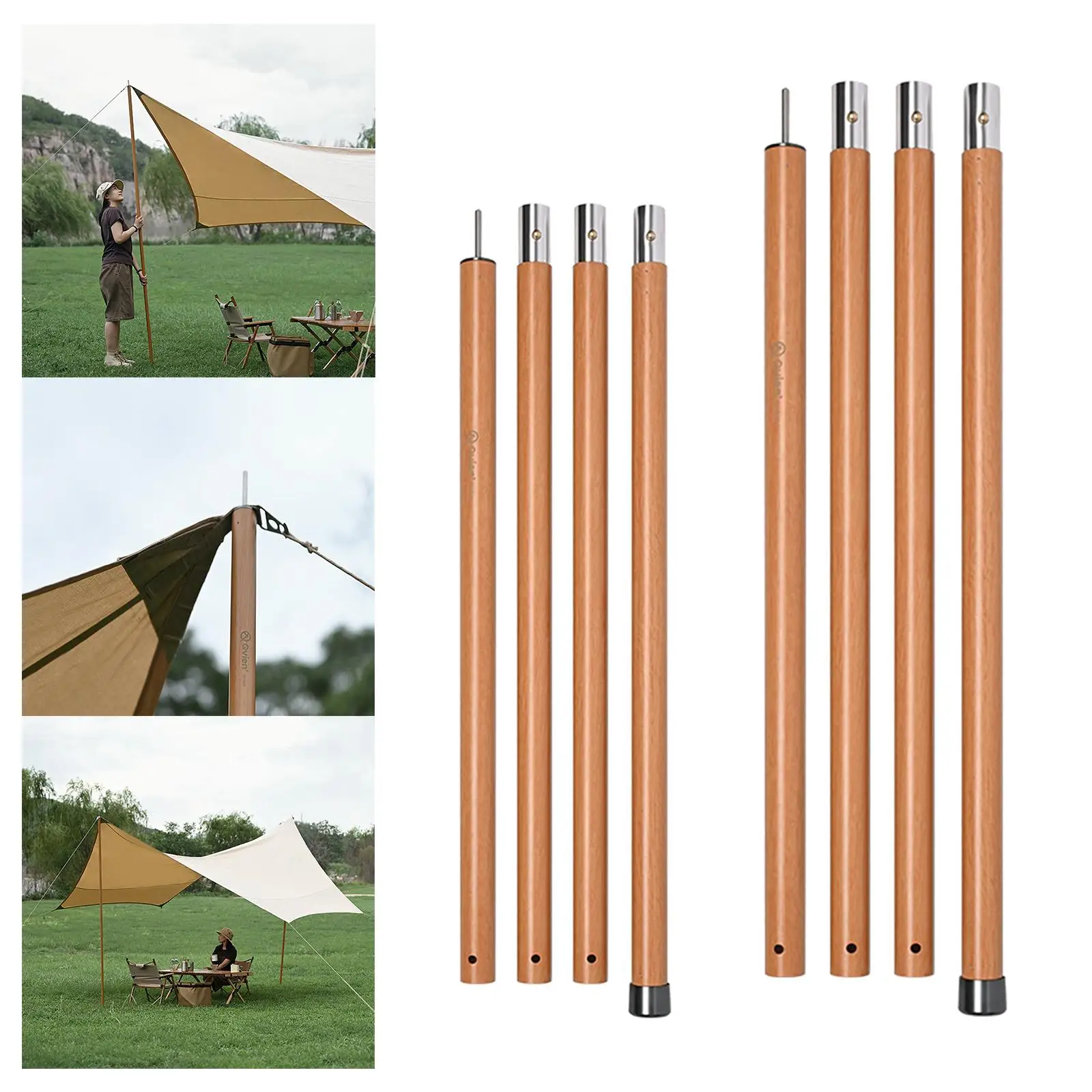 Telescoping Tent Poles Aluminum Alloy Support Rod for Tarp Trekking Hiking