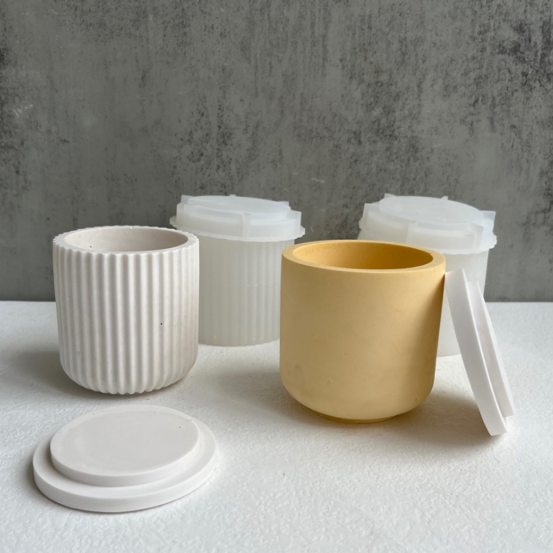 Description Picture 6 of itemConcrete Flowerpot Mold DIY Candle Cup Silicone Molds Storage Boxes with Lids Molds Jars Bottles Gypsum Concrete Mold