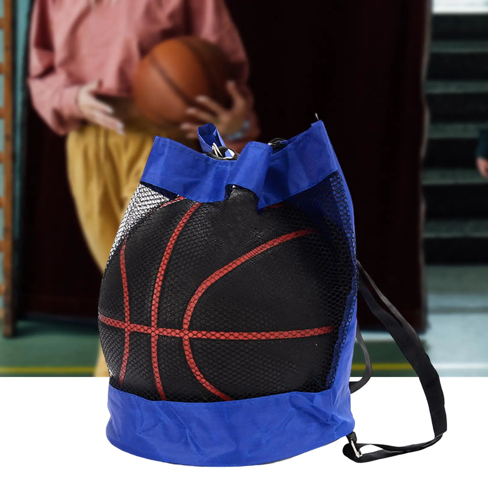 Basketball Backpack Sackpack Gym Bag Storage Bag Mesh Carry Bag for Football Rugby Ball Basketball Volleyball
