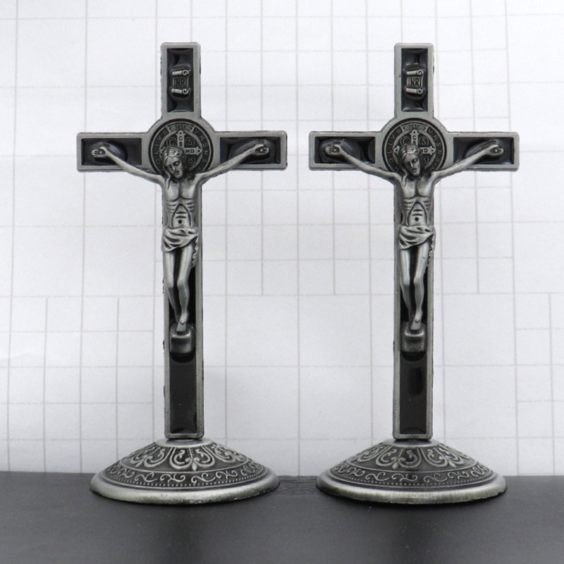 Description Picture 5 of itemHoly Table Cross Jesus Christ on the Stand Christian Church Relics Figurines Catholic Antique Home Decoration