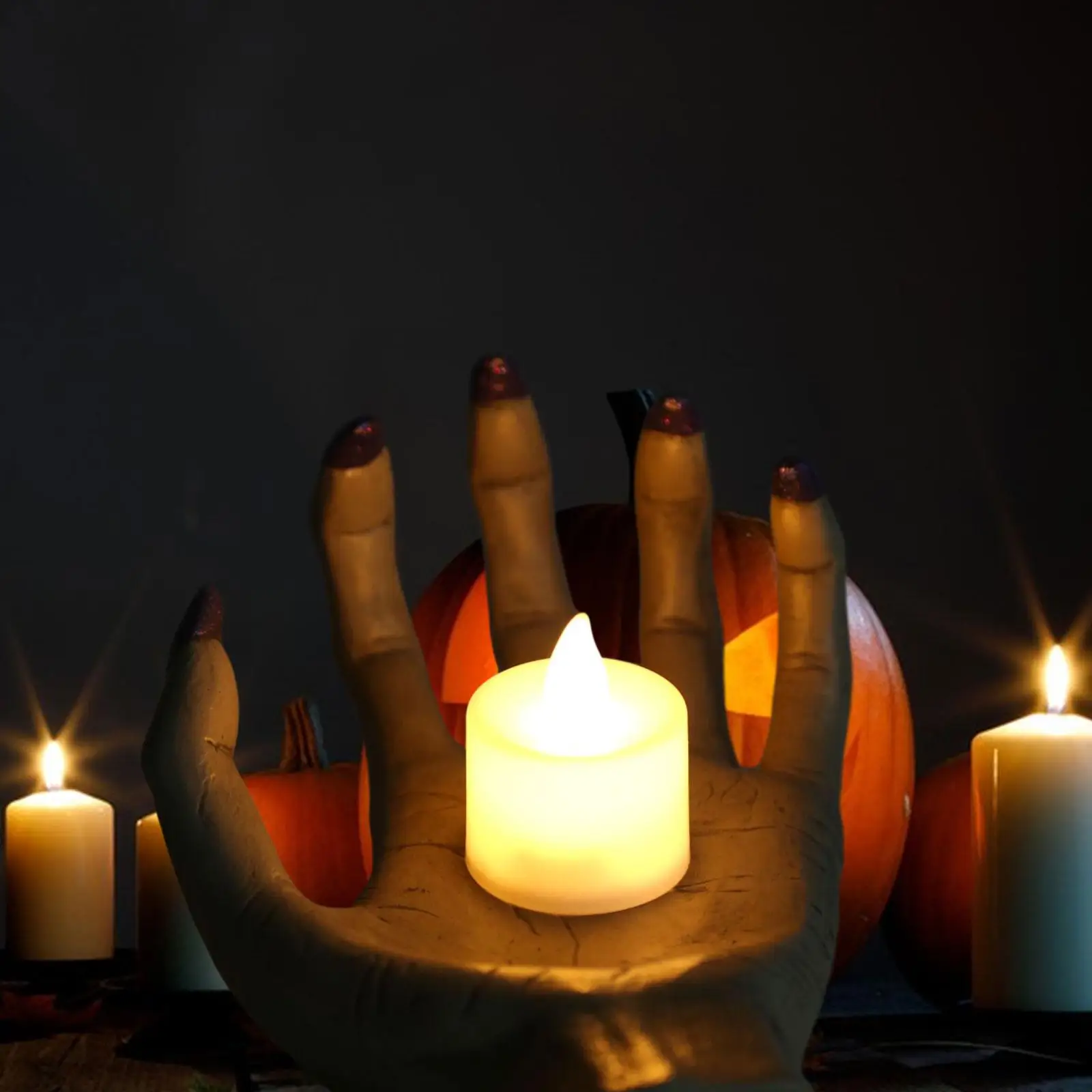 Halloween Tealight Candle Holder Halloween Party Table Props Decoration Ornament for Haunted House Holiday Tabletop Indoor Decor